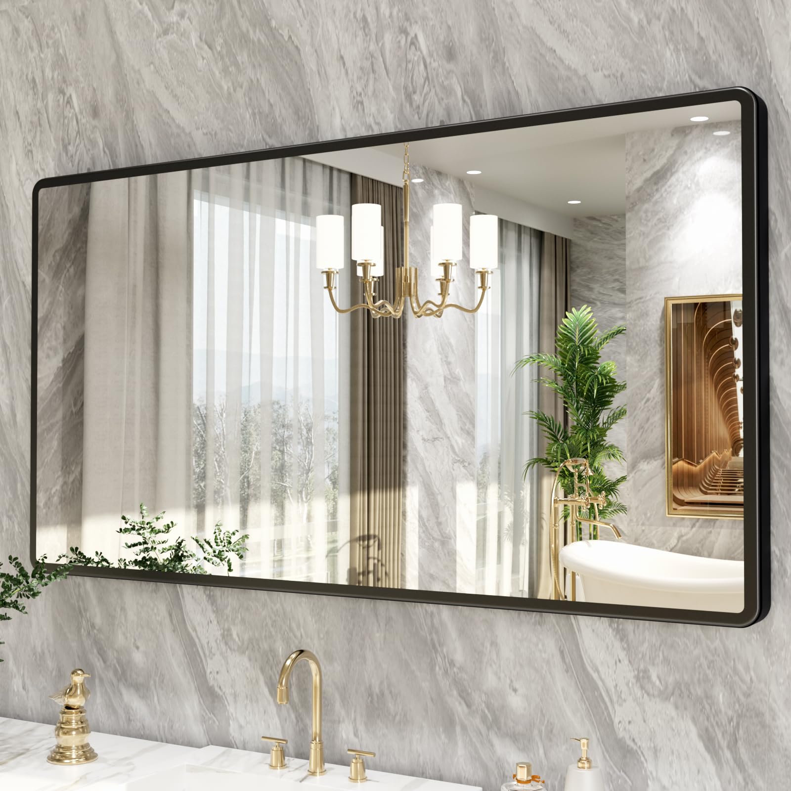 Amazon.com: pertetey New Upgrade Bathroom Mirror, 55X30 Inch